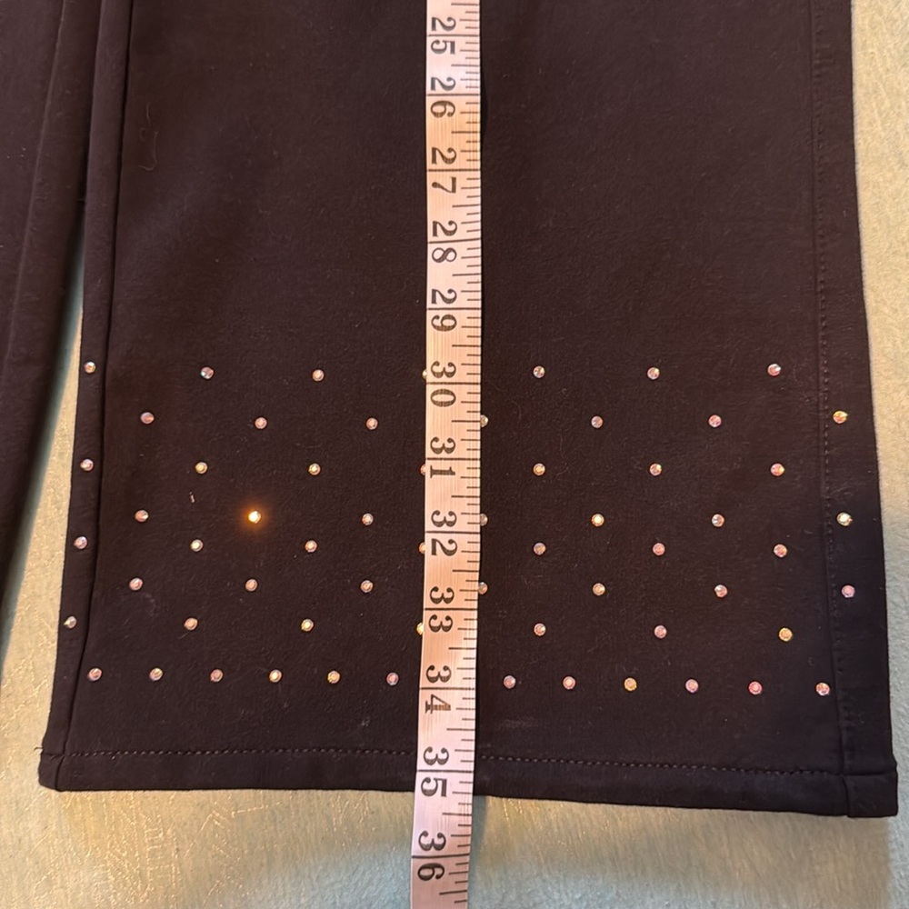 Quacker Factory DreamJeannes Sparkle & Shine Pull-On Gaucho black size L NWOT - Picture 11 of 17